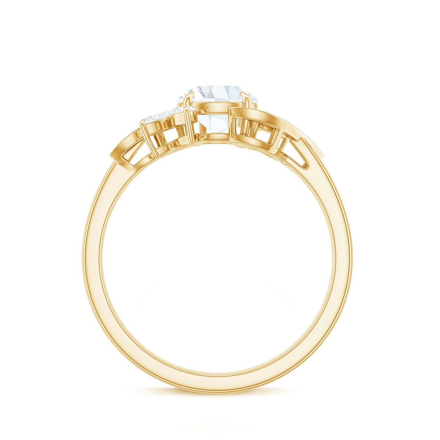 Certified Moissanite Flower Engagement Ring for Women