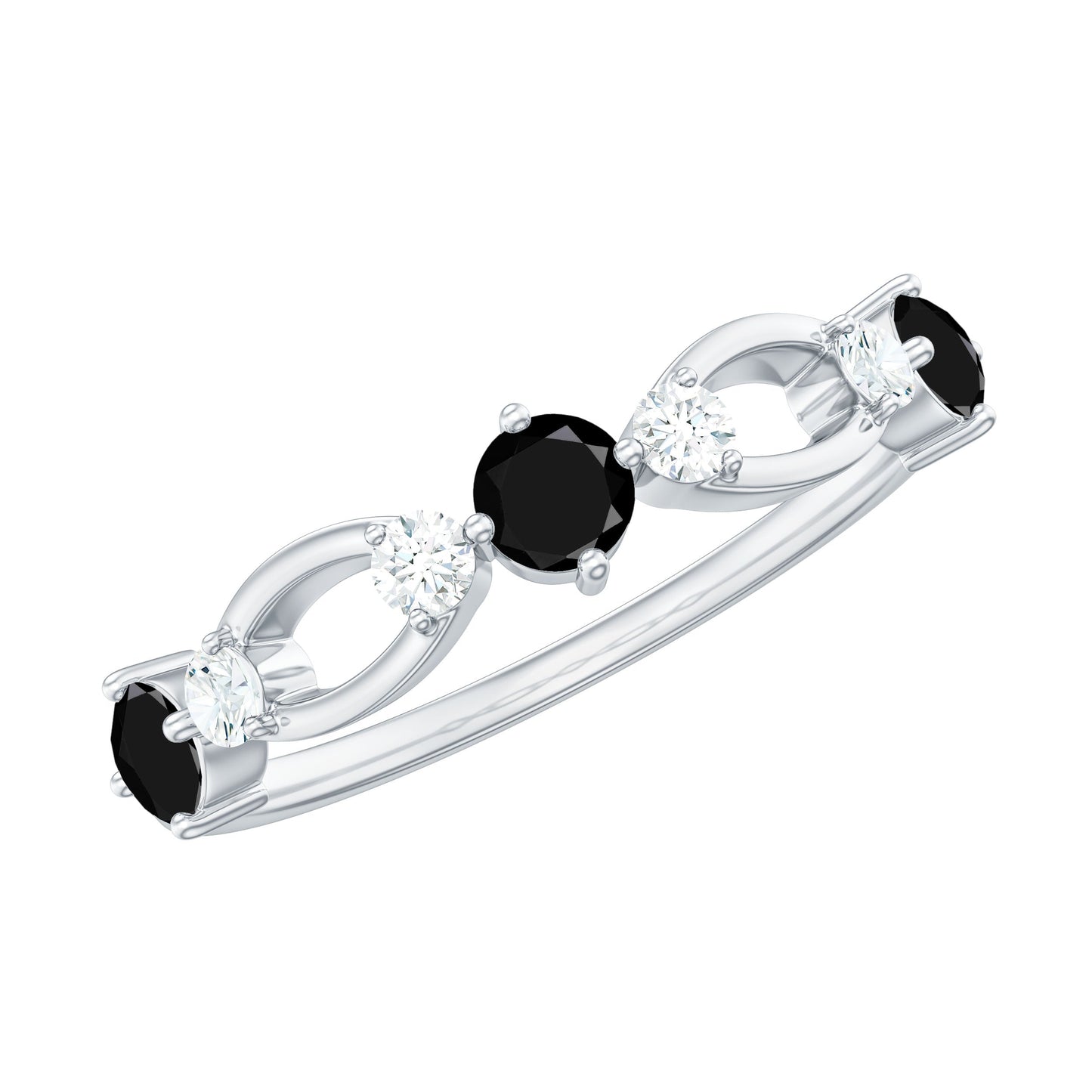 Certified Lab Grown Black and White Diamond Promise Ring
