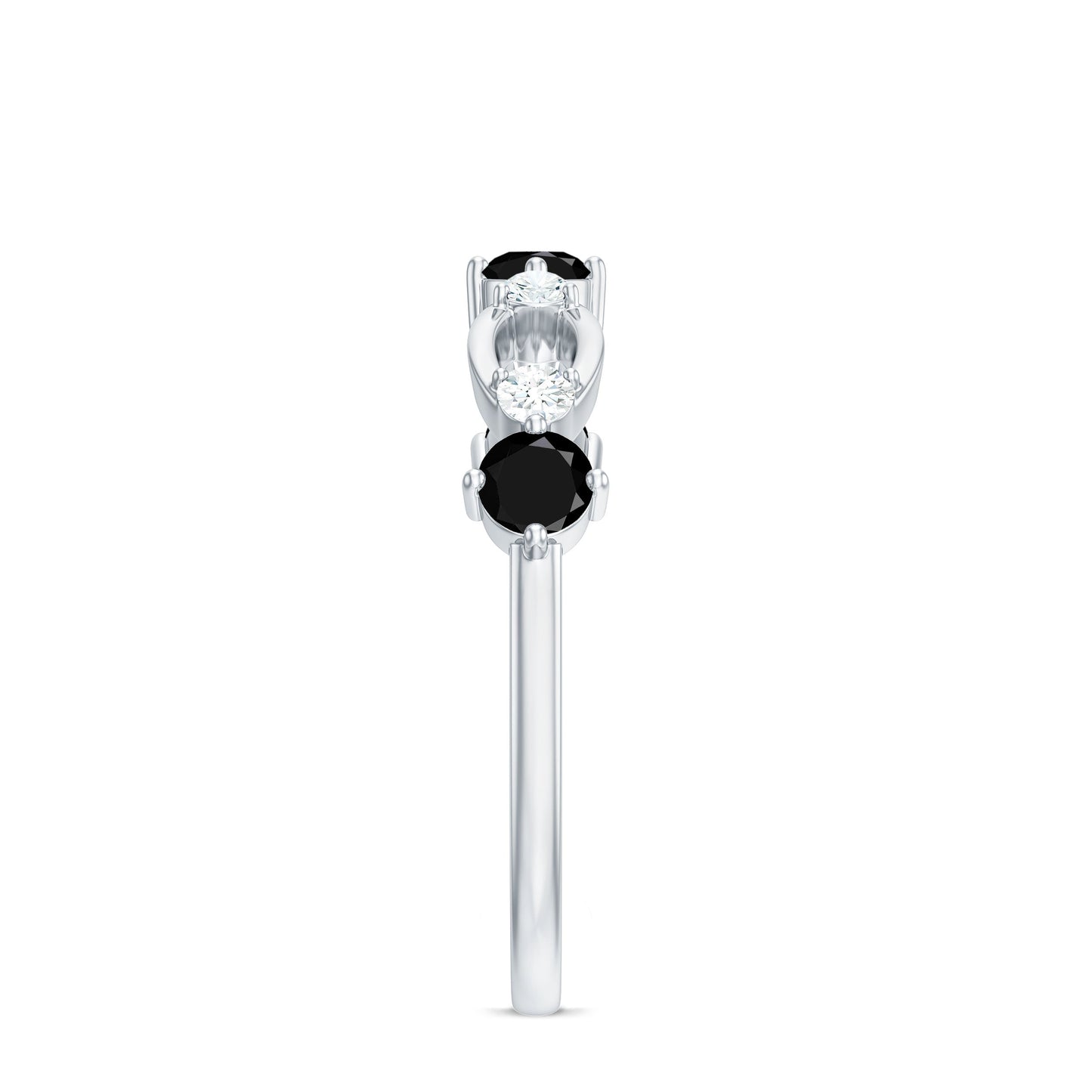 Certified Lab Grown Black and White Diamond Promise Ring