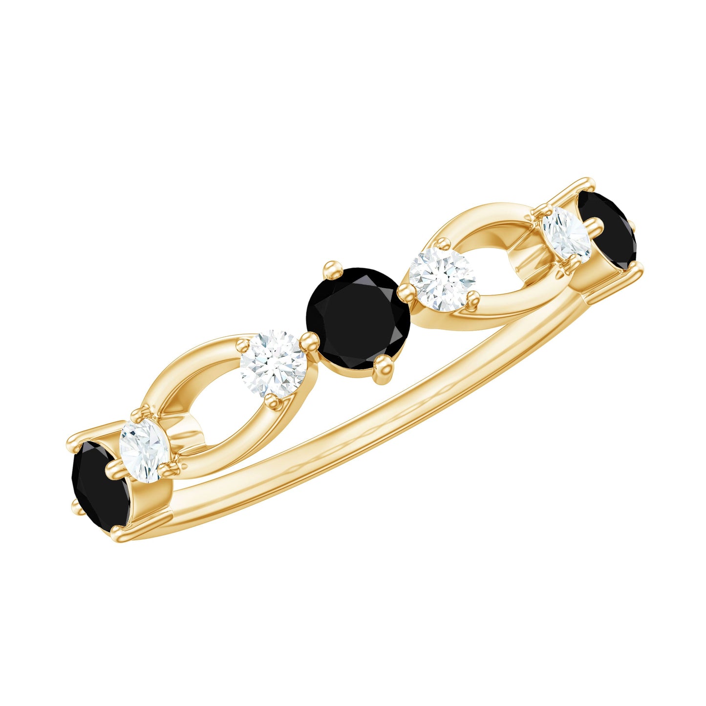 Certified Lab Grown Black and White Diamond Promise Ring