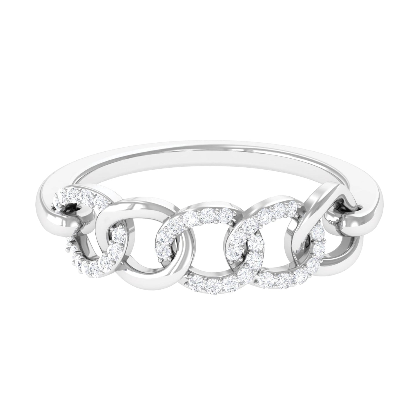 Contemporary Diamond Interlock Ring with Certificate