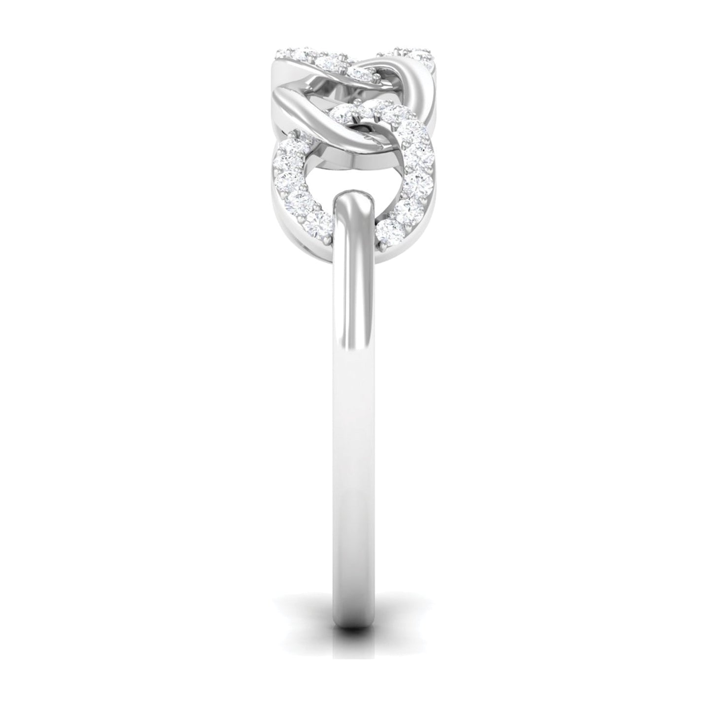 Contemporary Diamond Interlock Ring with Certificate