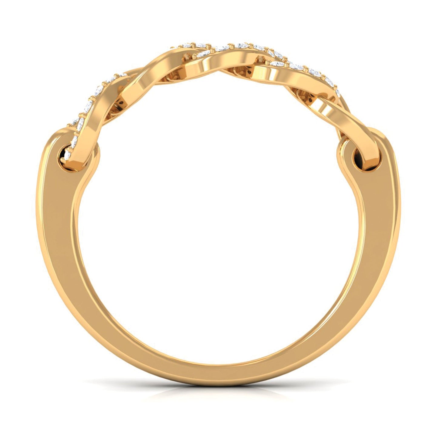 Contemporary Diamond Interlock Ring with Certificate