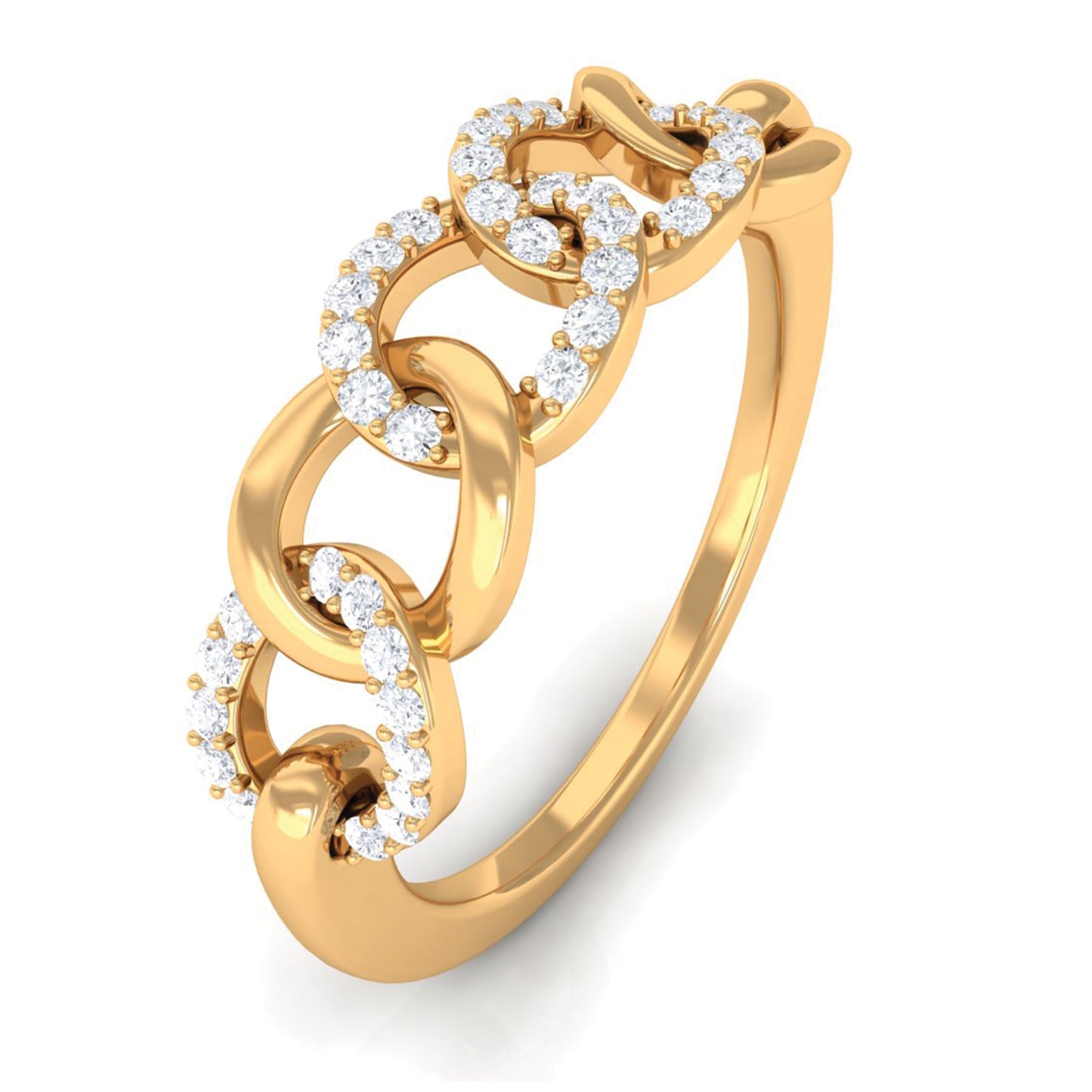 Contemporary Diamond Interlock Ring with Certificate