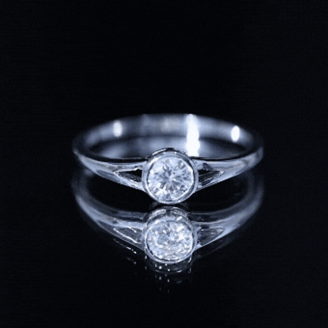 0.5 Carat Moissanite Solitaire Promise Ring in Split Shank