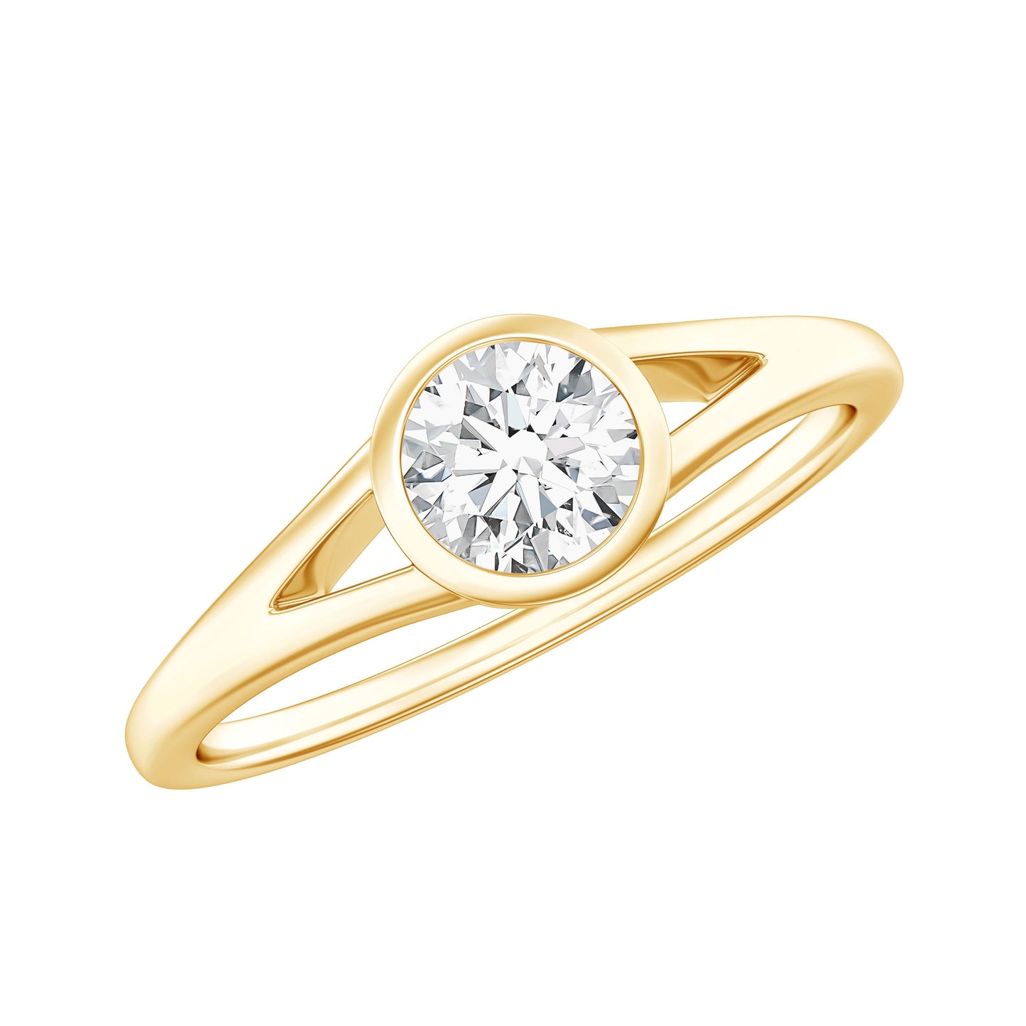 0.5 Carat Moissanite Solitaire Promise Ring in Split Shank