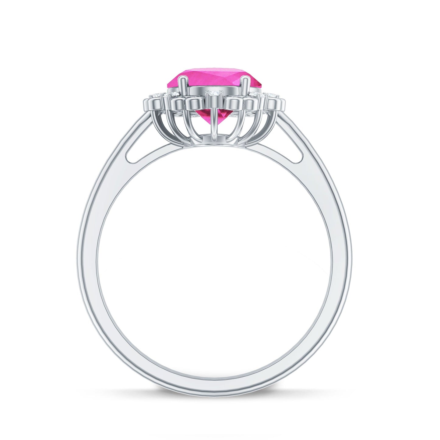 Vintage Style Lab Grown Pink Sapphire Oval Engagement Ring