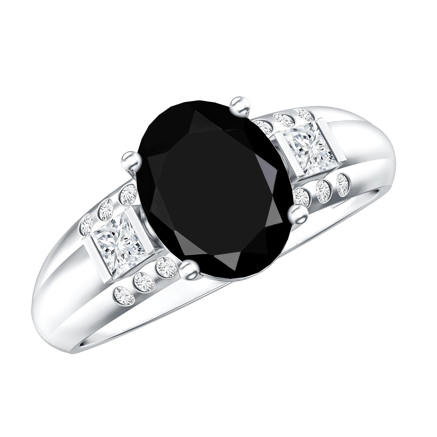 Certified 4.2 Carat Lab Grown Black and White Diamond Statement Engagement Ring