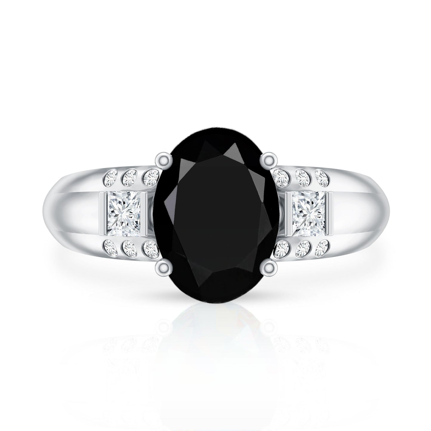 Certified 4.2 Carat Lab Grown Black and White Diamond Statement Engagement Ring