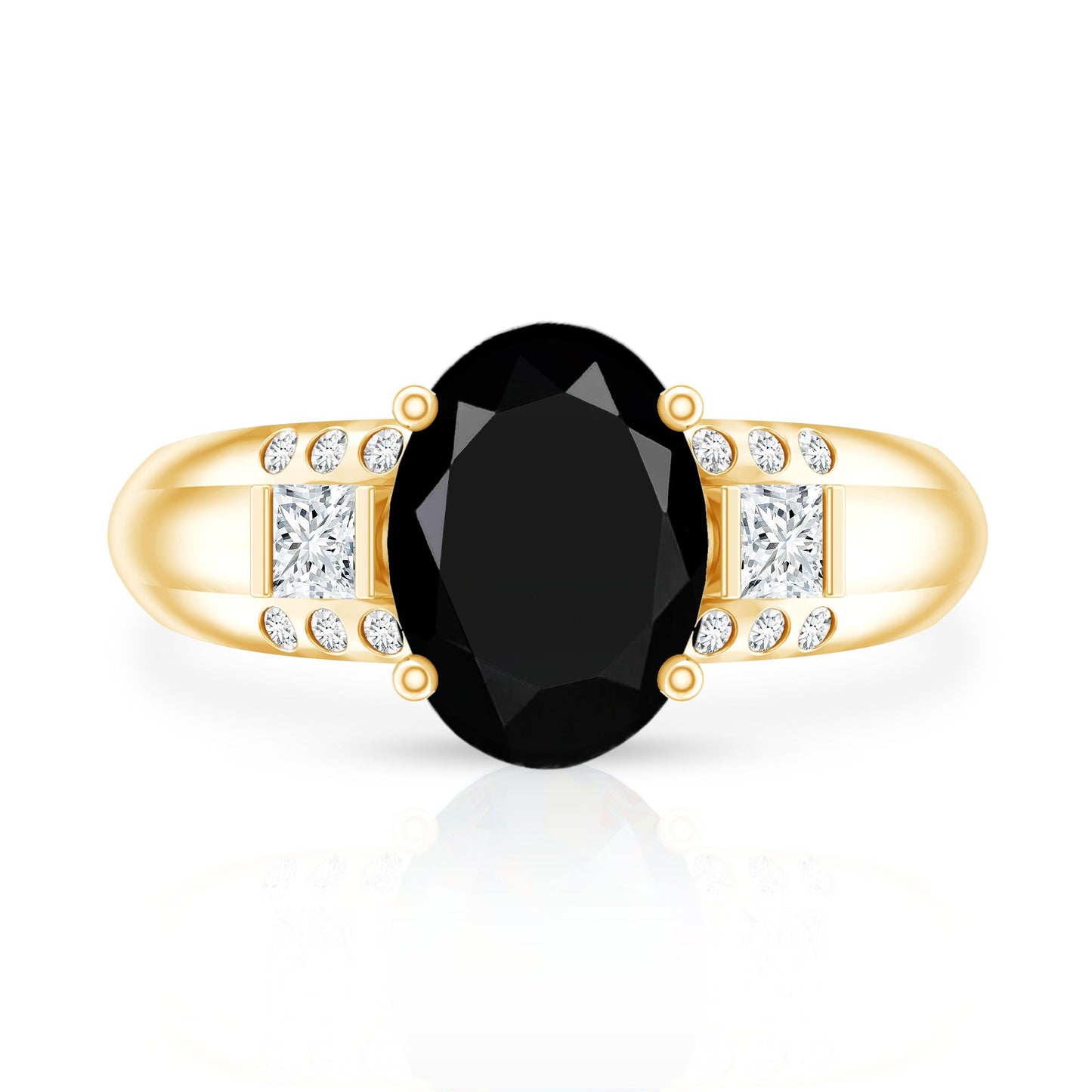Certified 4.2 Carat Lab Grown Black and White Diamond Statement Engagement Ring