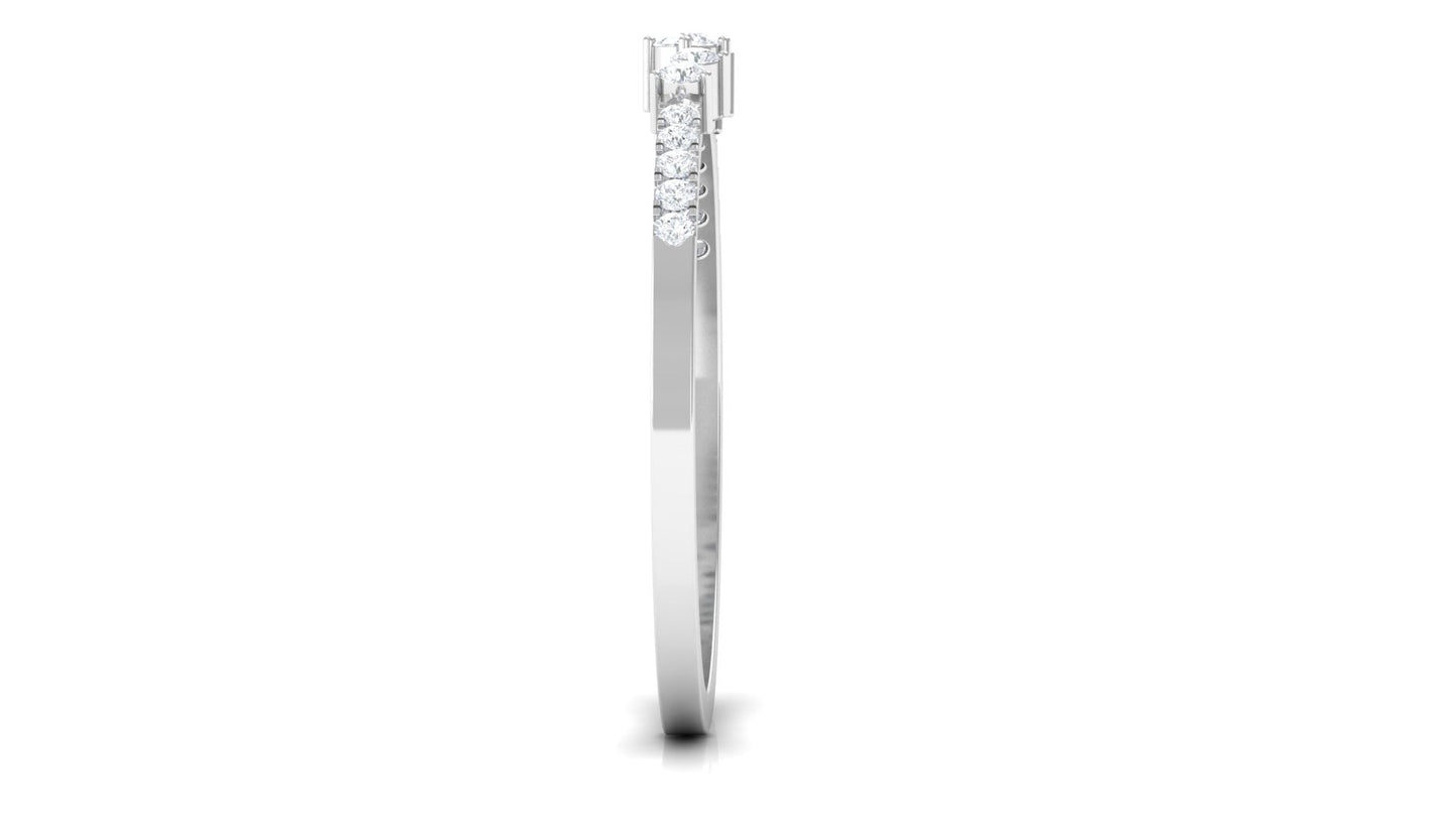 Certified Natural Diamond Half Eternity Stackable Ring