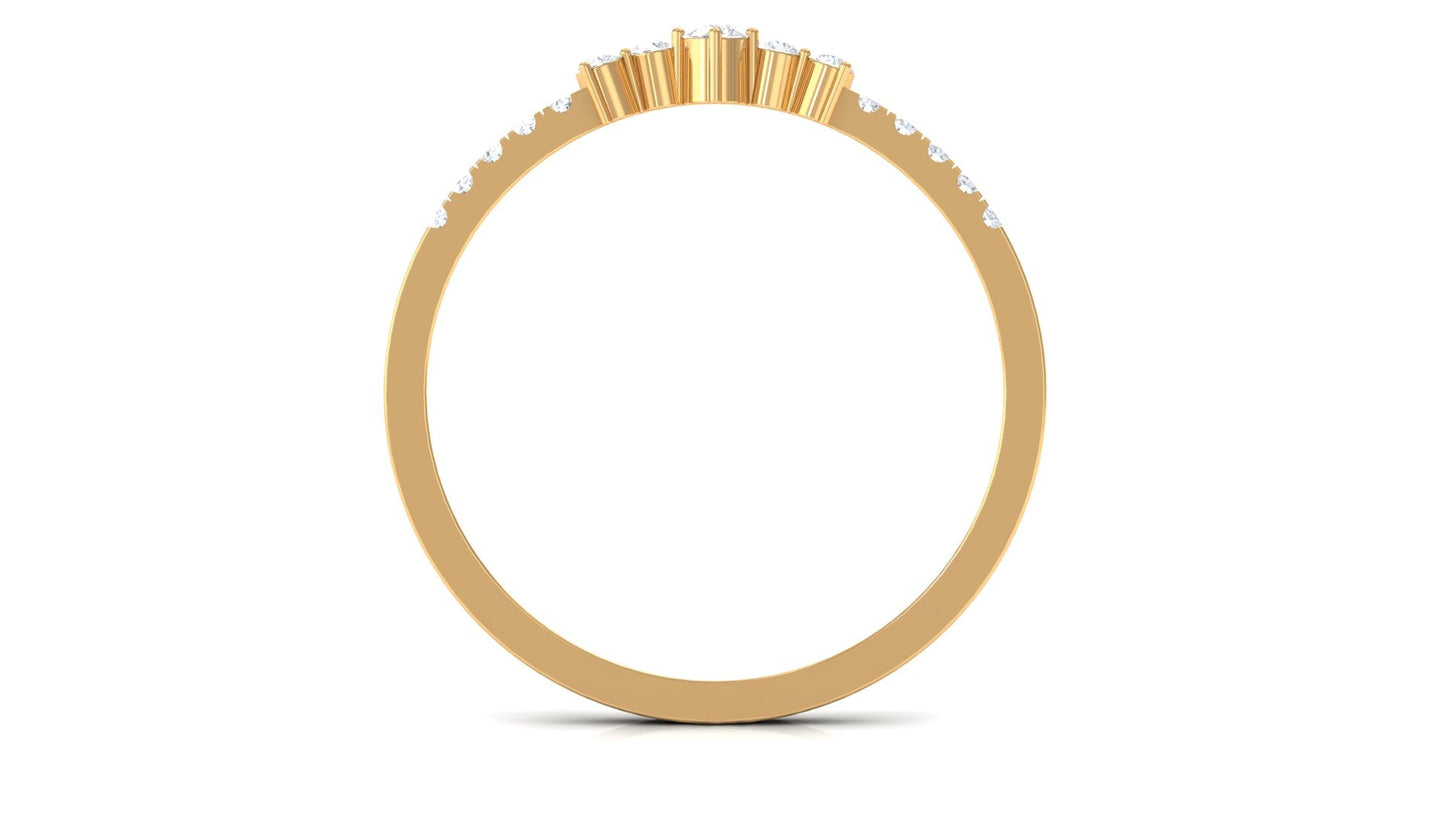 Certified Natural Diamond Half Eternity Stackable Ring