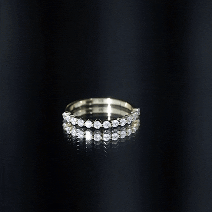 Natural Diamond Half Eternity Stackable Ring
