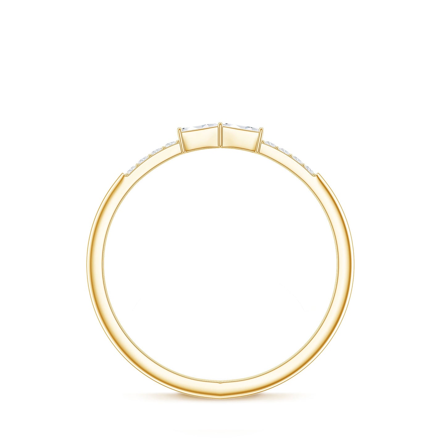 Baguette Diamond Stackable Ring in East West Style