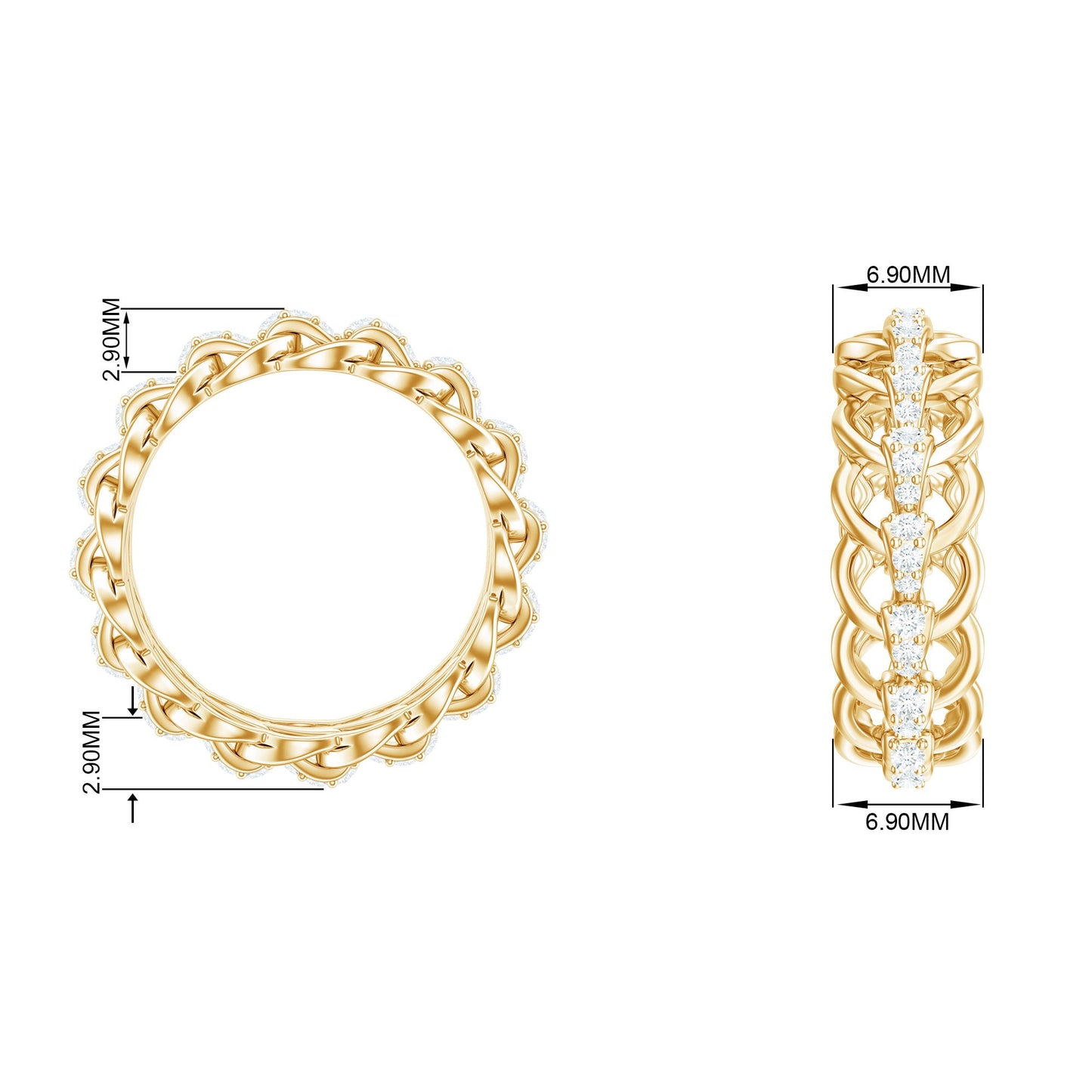 Certified Moissanite Eternity Wedding Band for Women