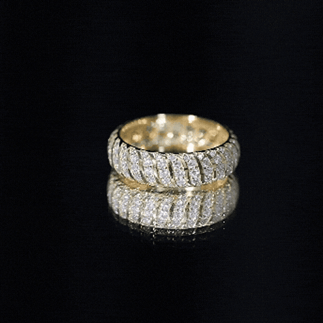 Pave Set Certified Moissanite Wedding Anniversary Band