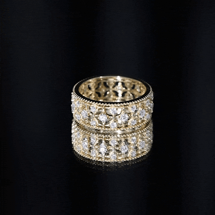 Designer Moissanite Wedding Band Ring