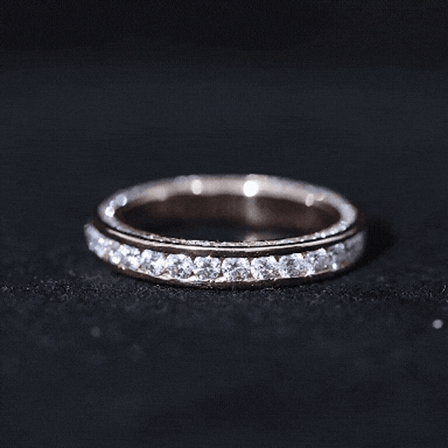 Certified Moissanite Eternity Ring in Channel Setting