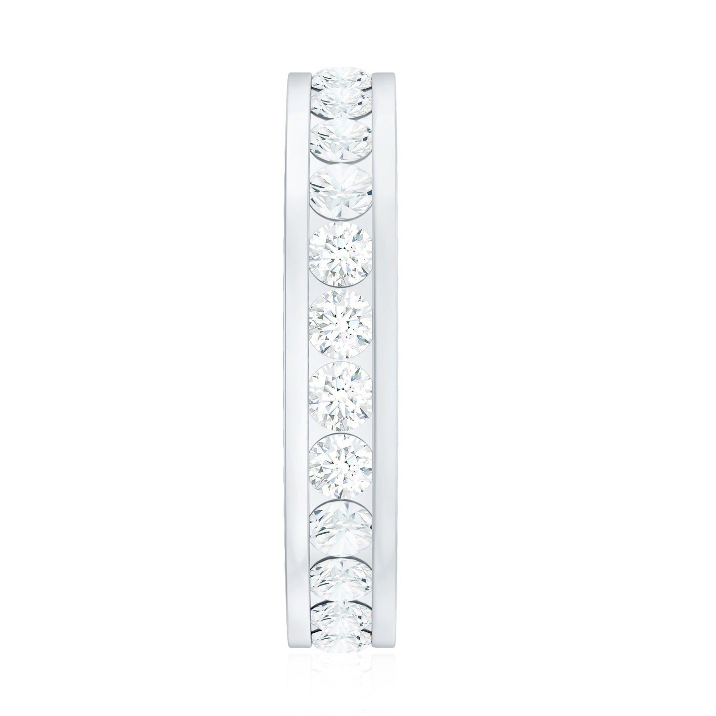 Certified Moissanite Eternity Ring in Channel Setting