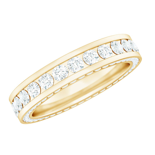 Certified Moissanite Eternity Ring in Channel Setting