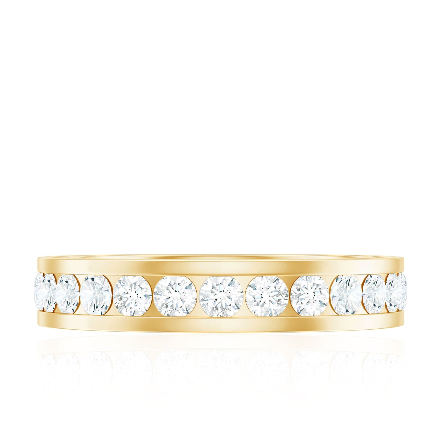 Certified Moissanite Eternity Ring in Channel Setting