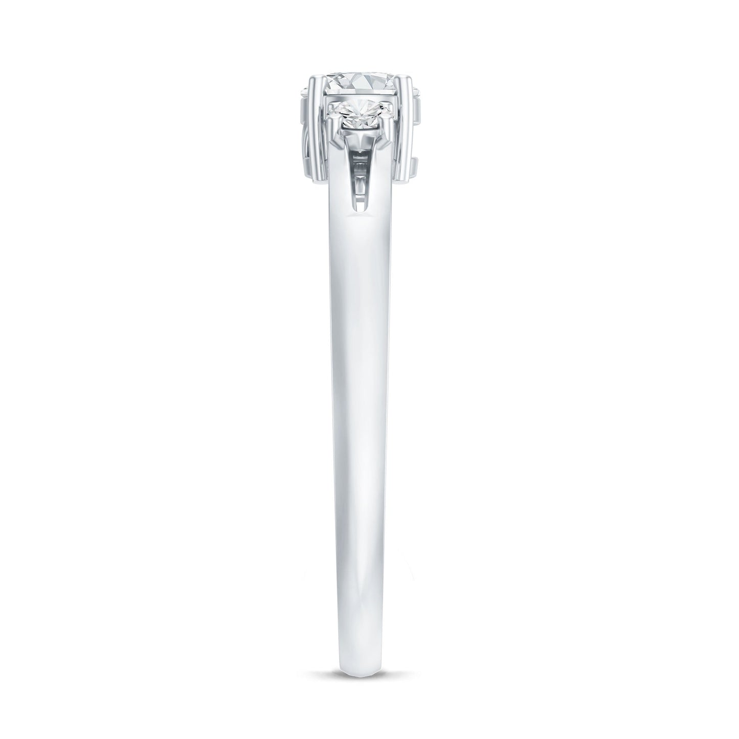 Certified Moissanite 3 Stone Proposal Ring For Her