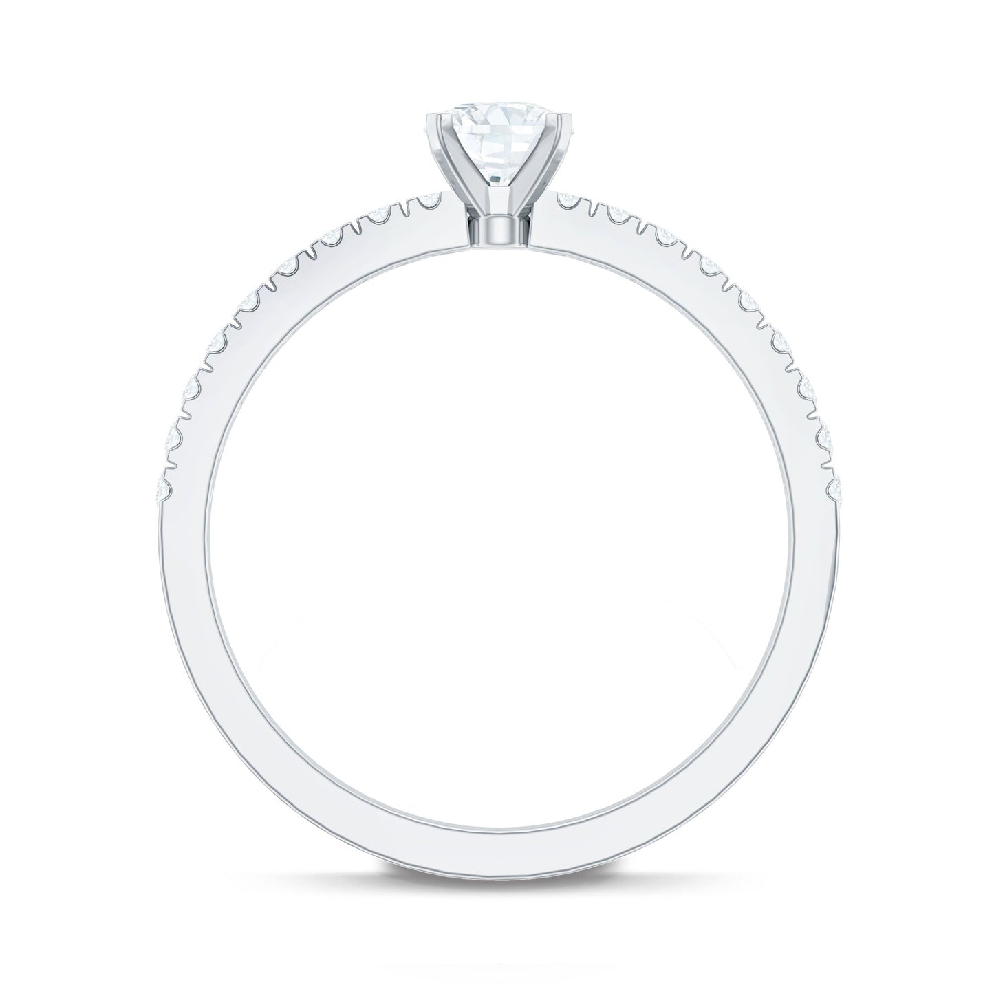 Moissanite Minimal Engagement Ring with Side Stone