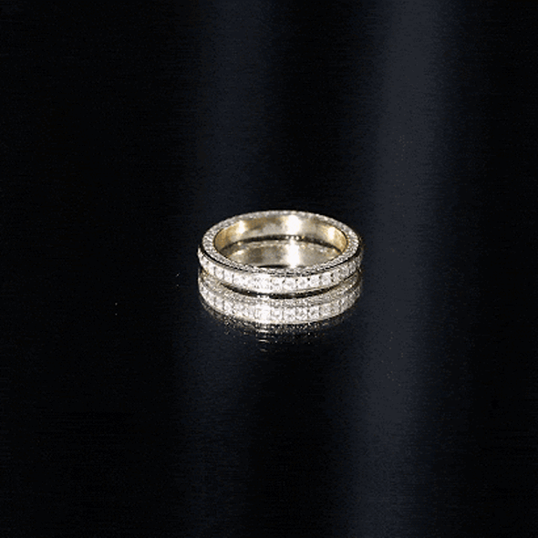 Round Cut Moissanite Full Eternity Wedding Band Ring