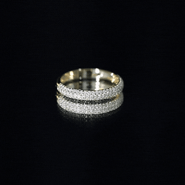 Brilliant Cut Round Moissanite Band Ring For Women