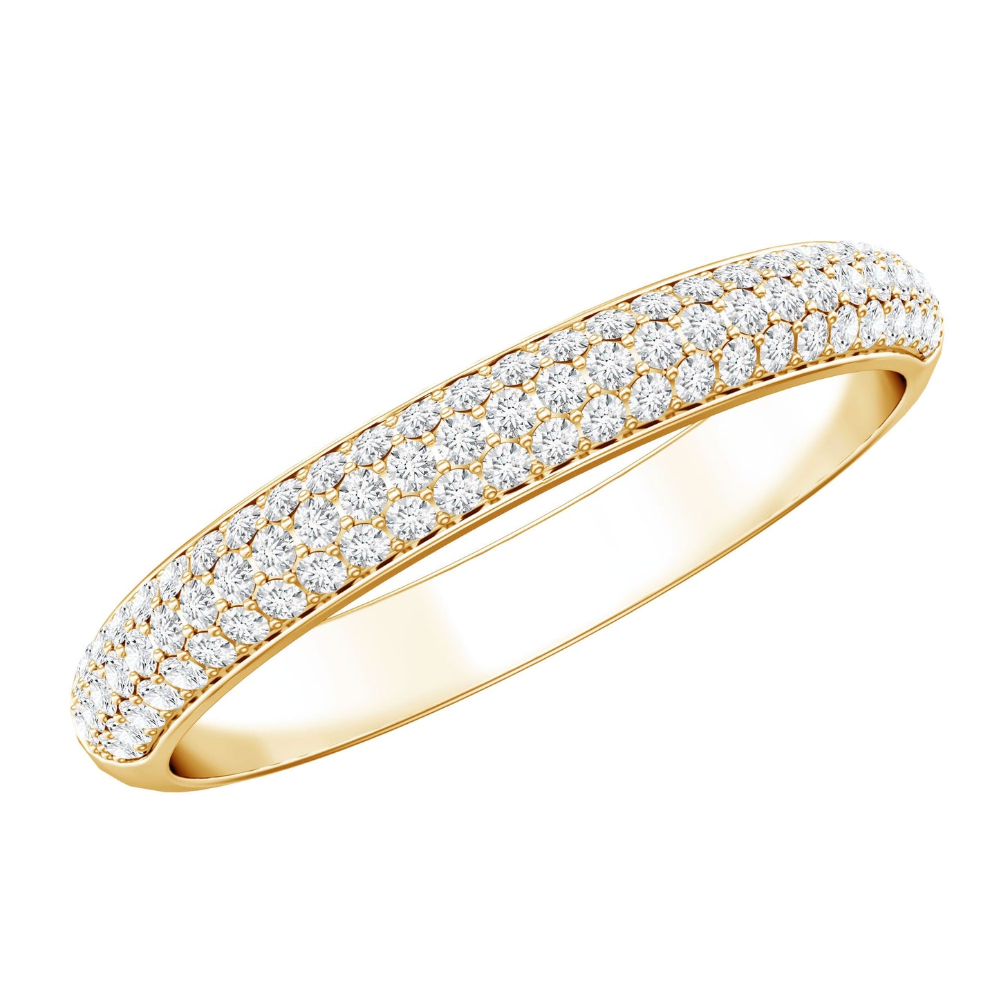 Brilliant Cut Round Moissanite Band Ring For Women