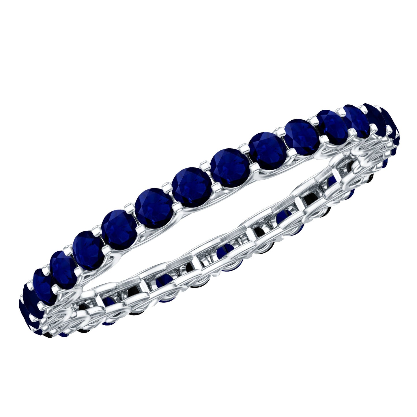 Real Blue Sapphire Full Eternity Ring for Women