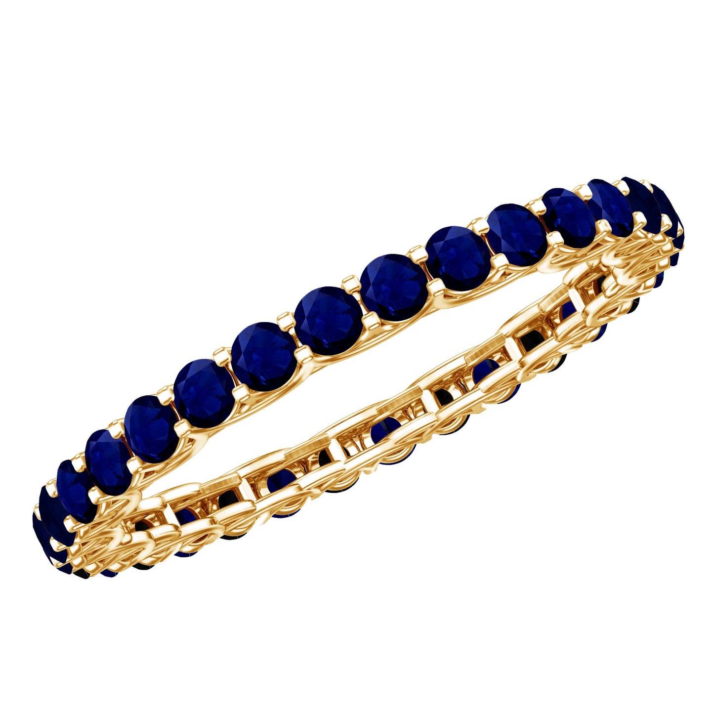 Real Blue Sapphire Full Eternity Ring for Women