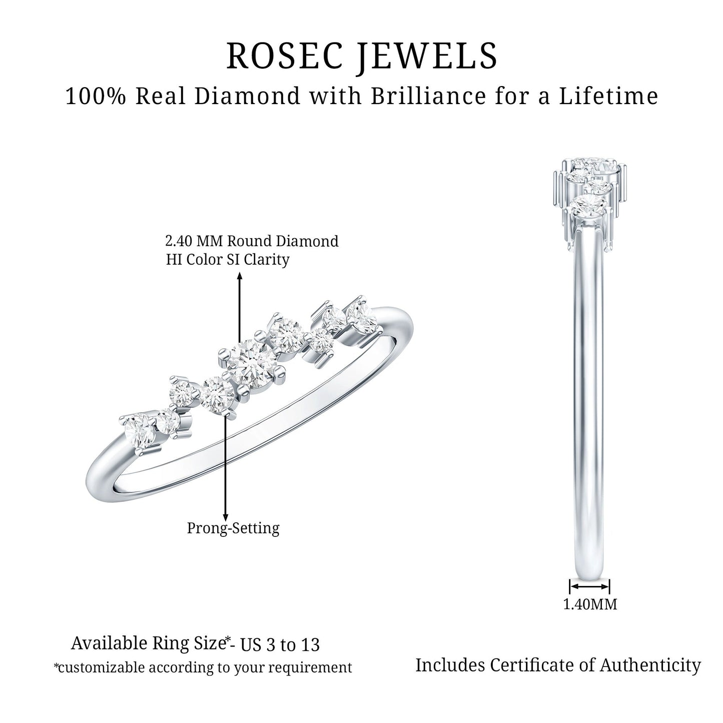 Brilliant Cut Diamond Wedding Band for Women