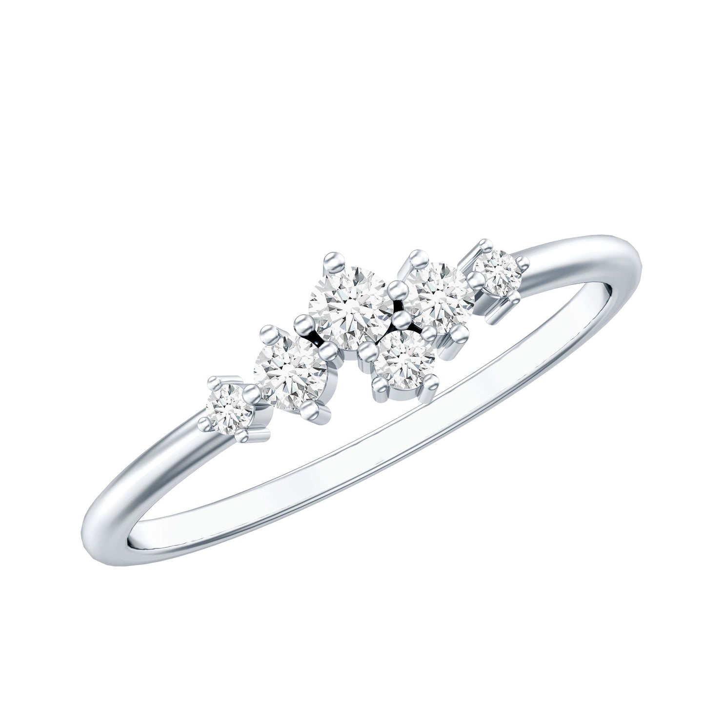 Certified Diamond Cluster Promise Ring in Prong Setting