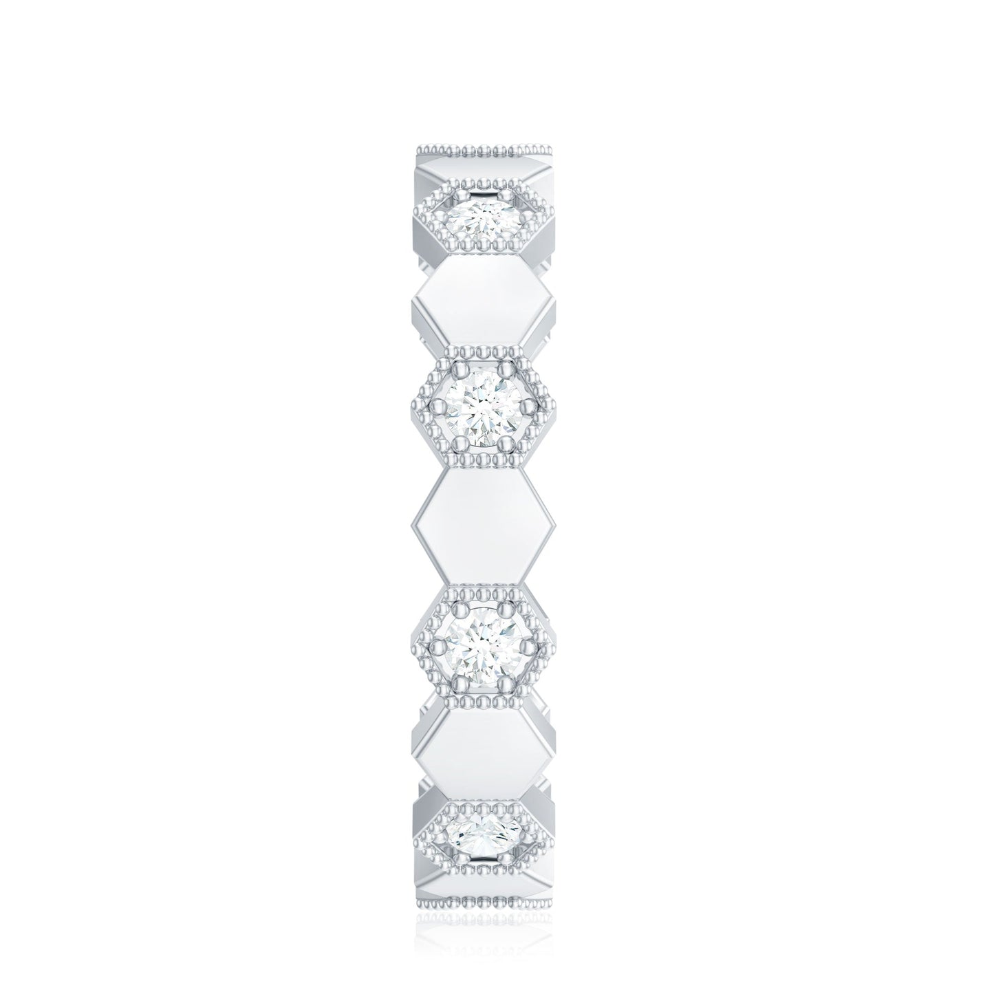 Certified Diamond Geometric Band Ring