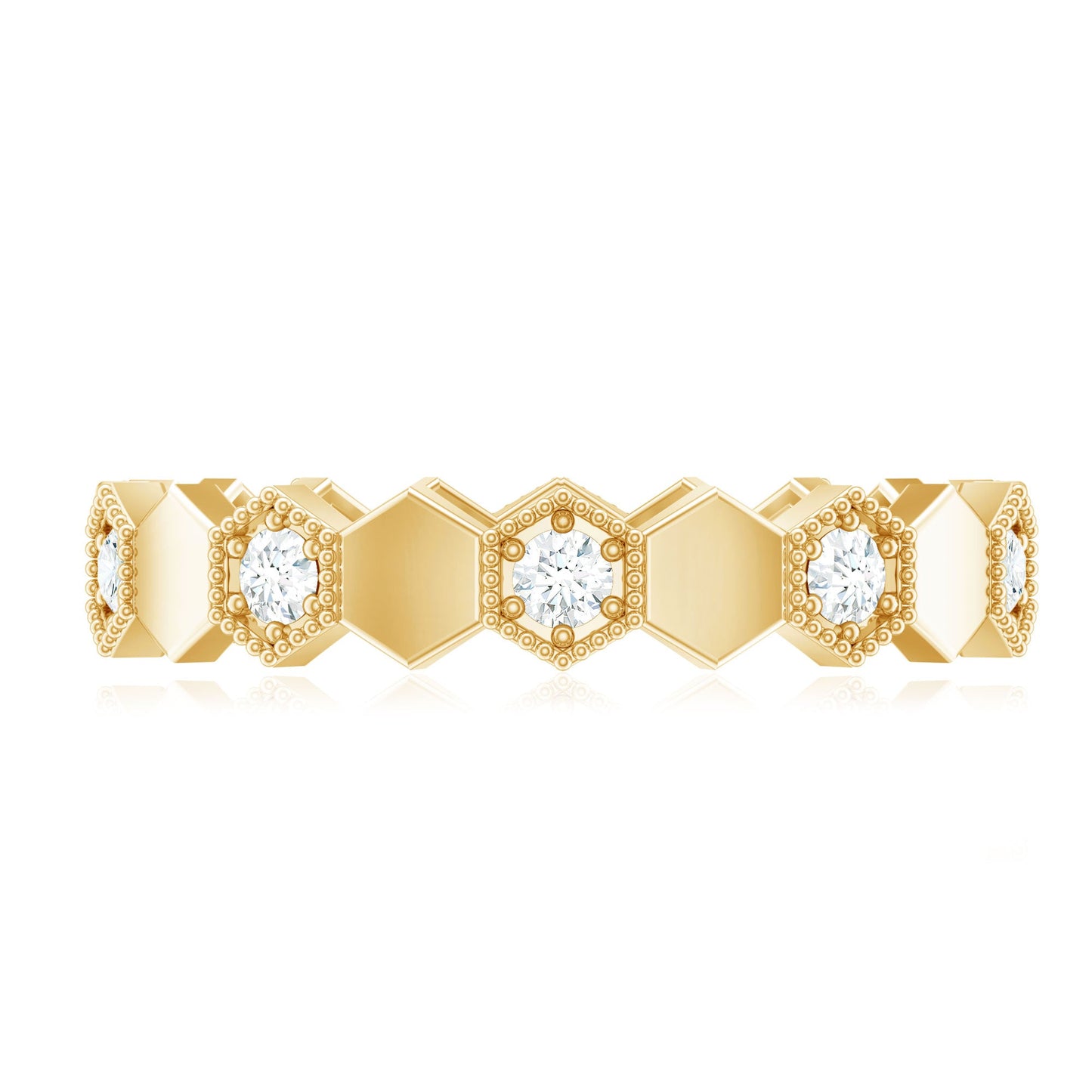 Certified Diamond Geometric Band Ring