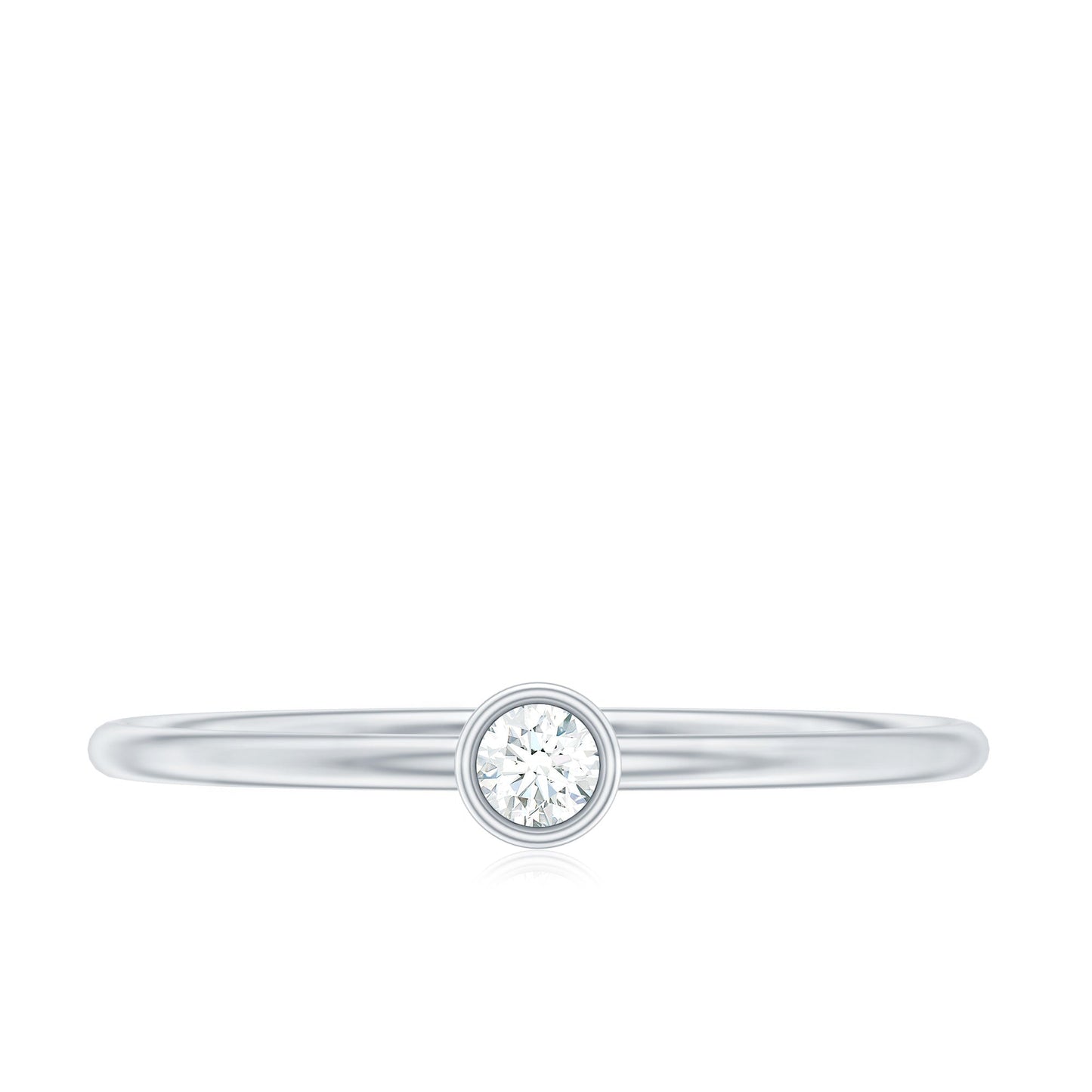 Natural Diamond Dainty Promise Ring in Bezel Setting
