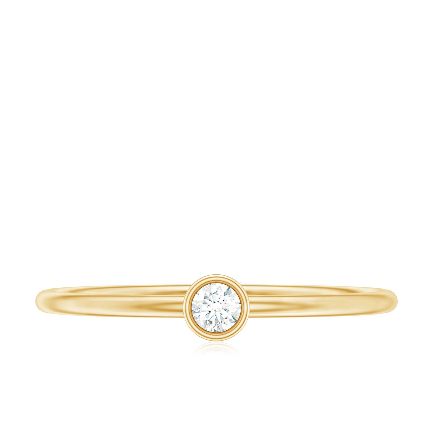Natural Diamond Dainty Promise Ring in Bezel Setting