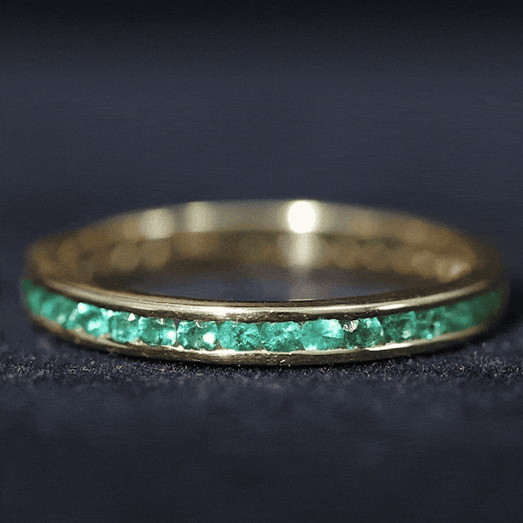 Channel Set Emerald Full Eternity Band Ring for Women