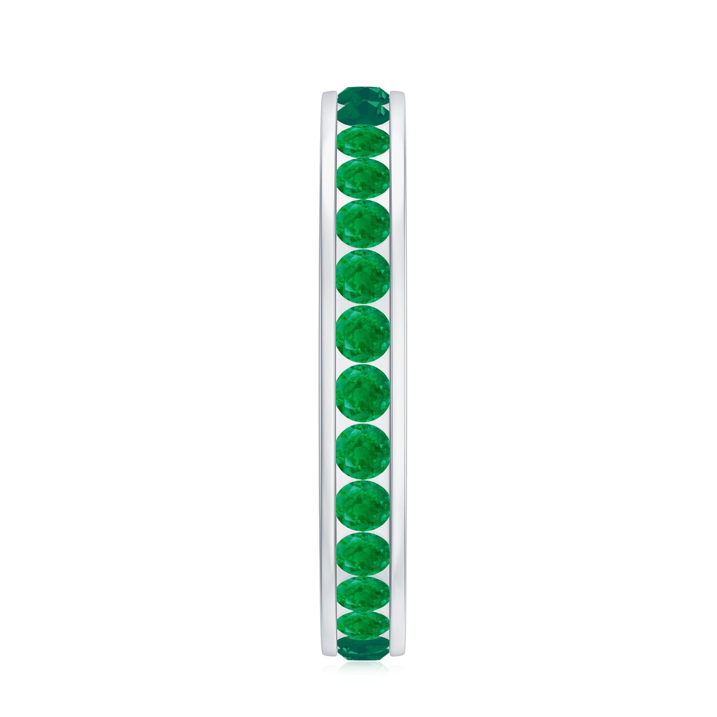 Channel Set Emerald Full Eternity Band Ring for Women