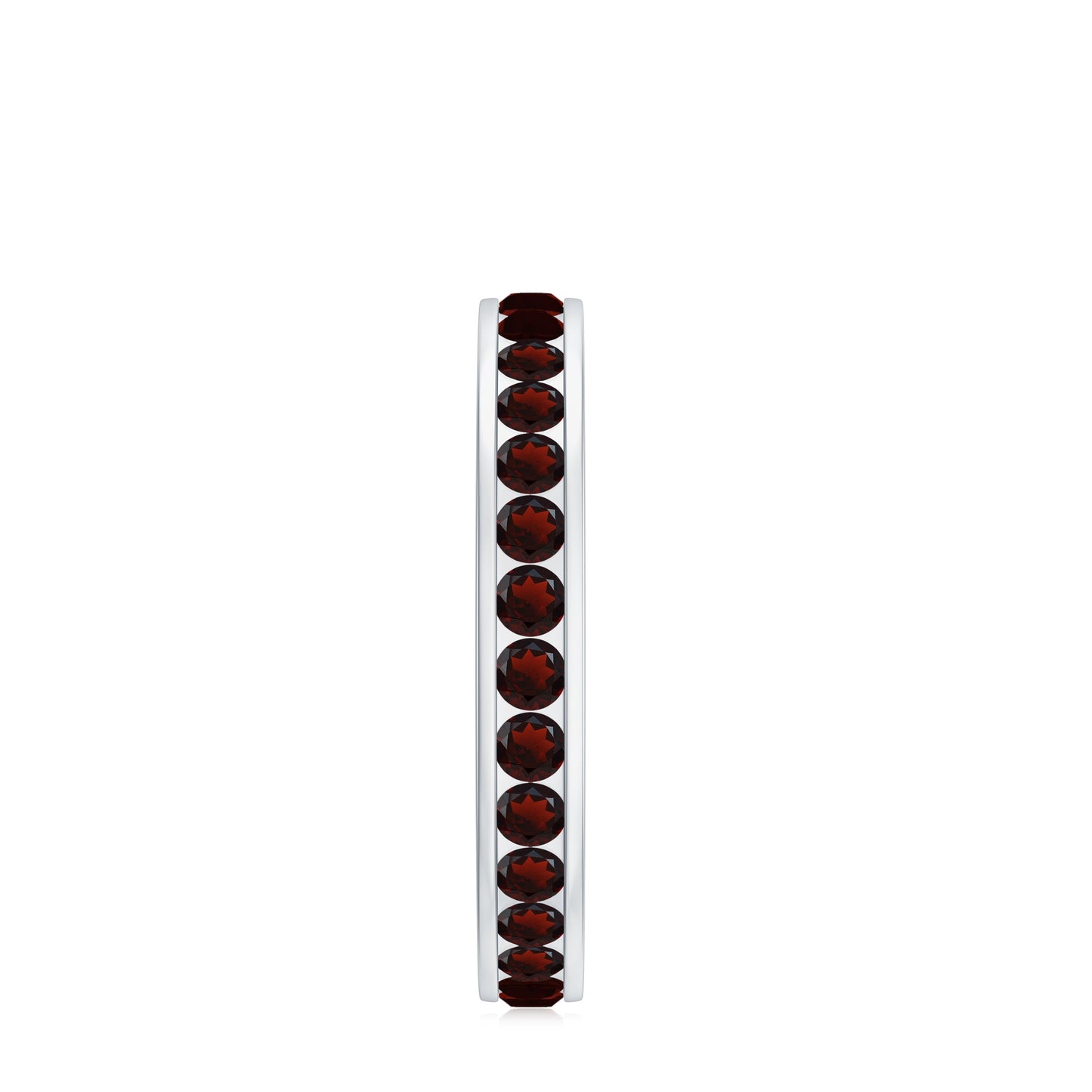 Certified Natural Garnet Eternity Ring in Channel Setting