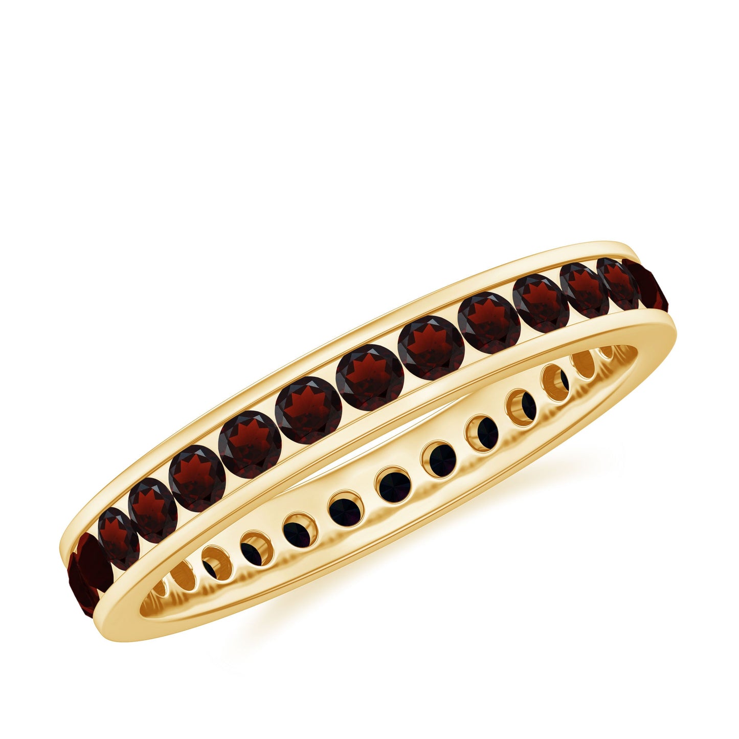 Certified Natural Garnet Eternity Ring in Channel Setting