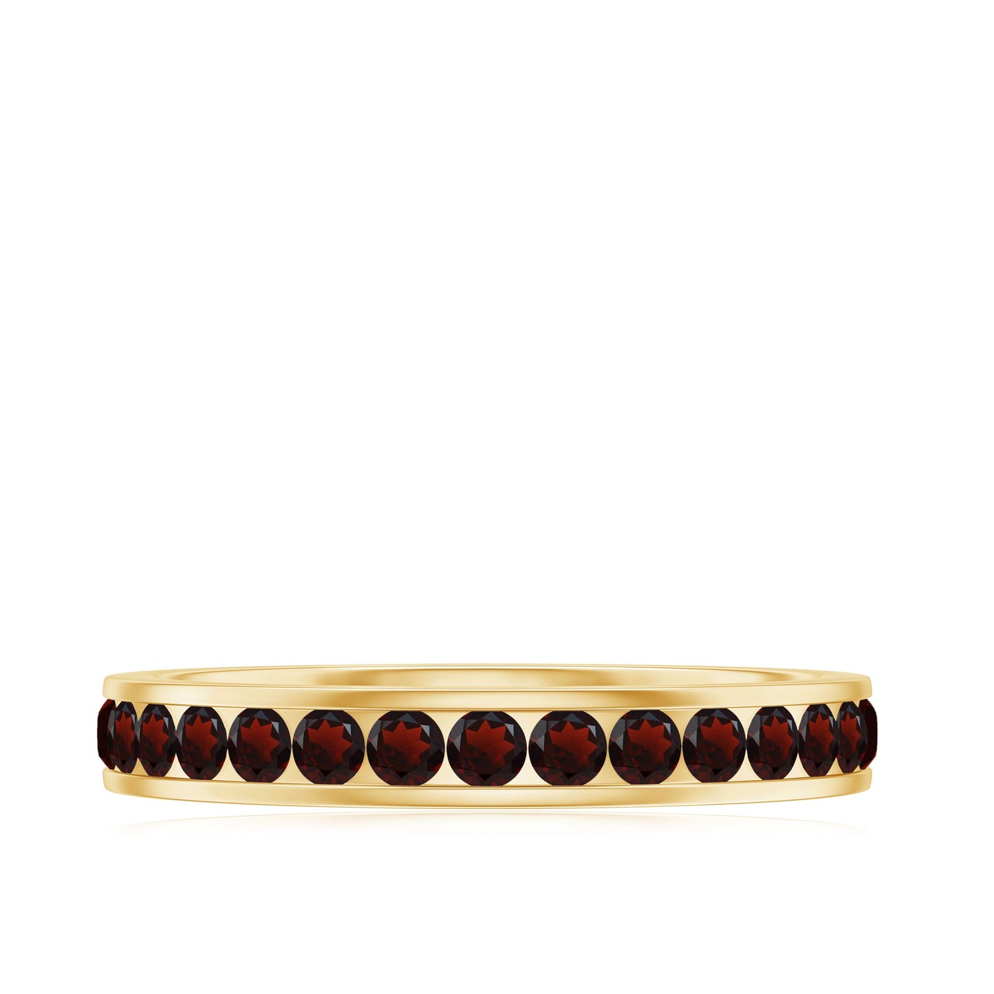 Certified Natural Garnet Eternity Ring in Channel Setting
