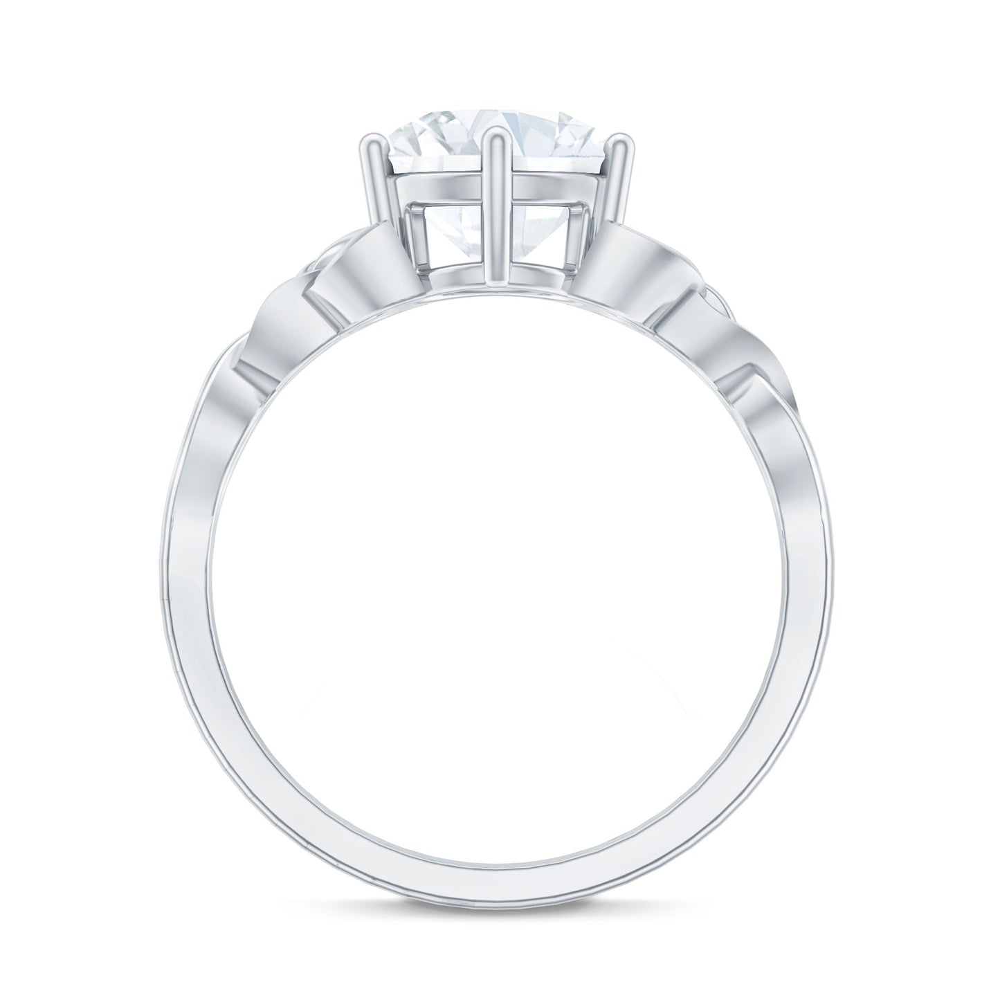 2 Carat Round Cut Moissanite Celtic Design Engagement Ring