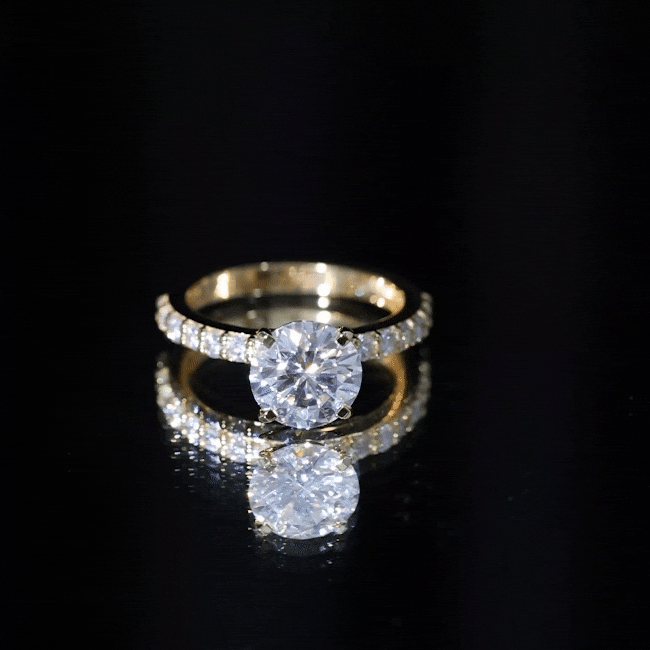 Certified Round Moissanite Solitaire Engagement Ring For Her