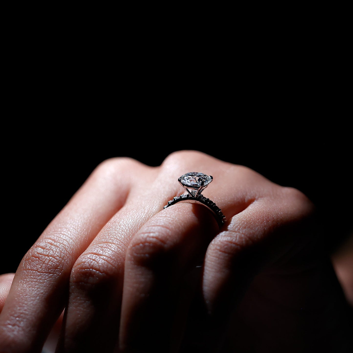Certified 2 Carat Moissanite Solitaire Engagement Ring in Silver