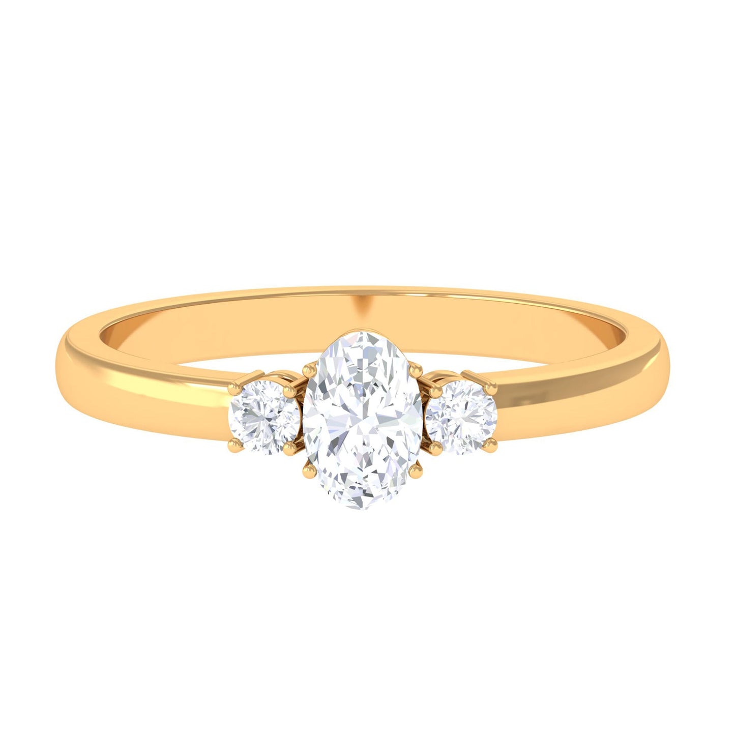 Certified 3 Stone Moissanite Promise Ring for Her