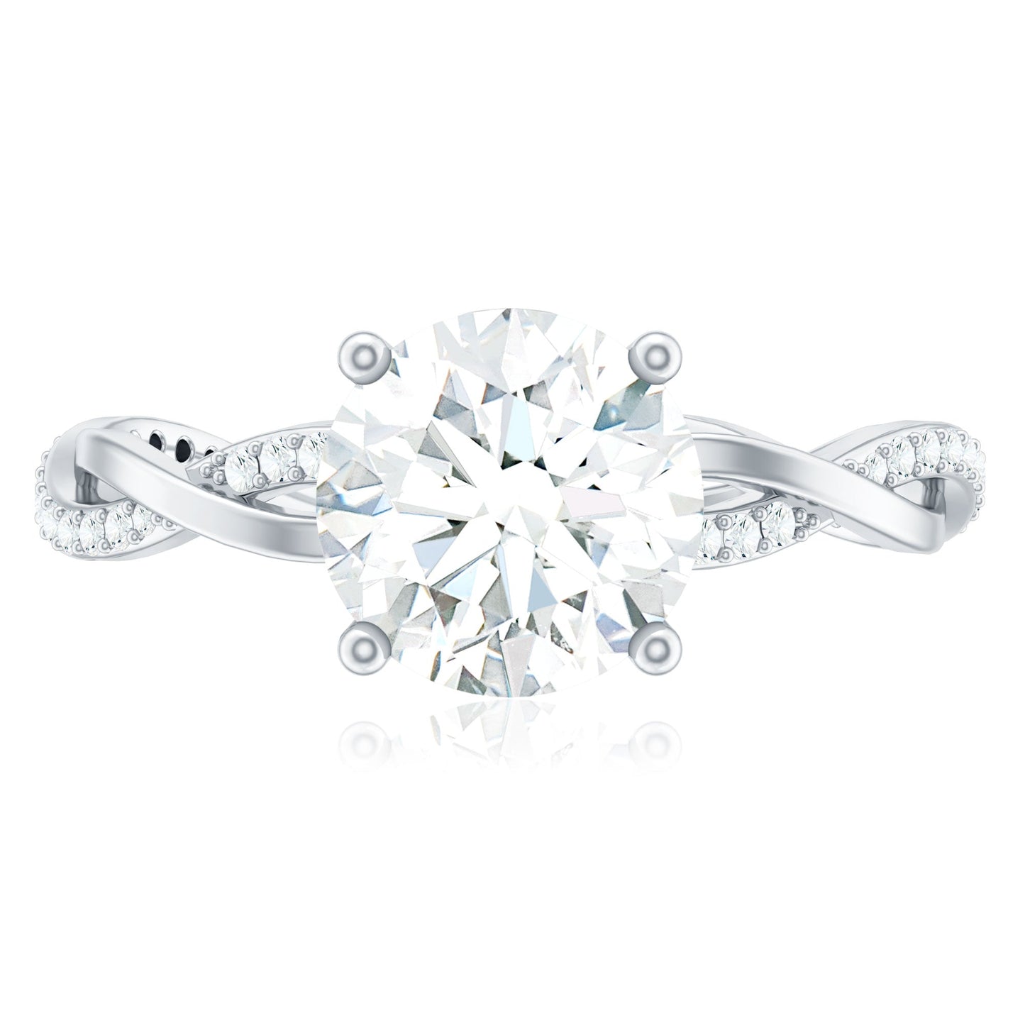 Round Cut Solitaire Moissanite Braided Engagement Ring