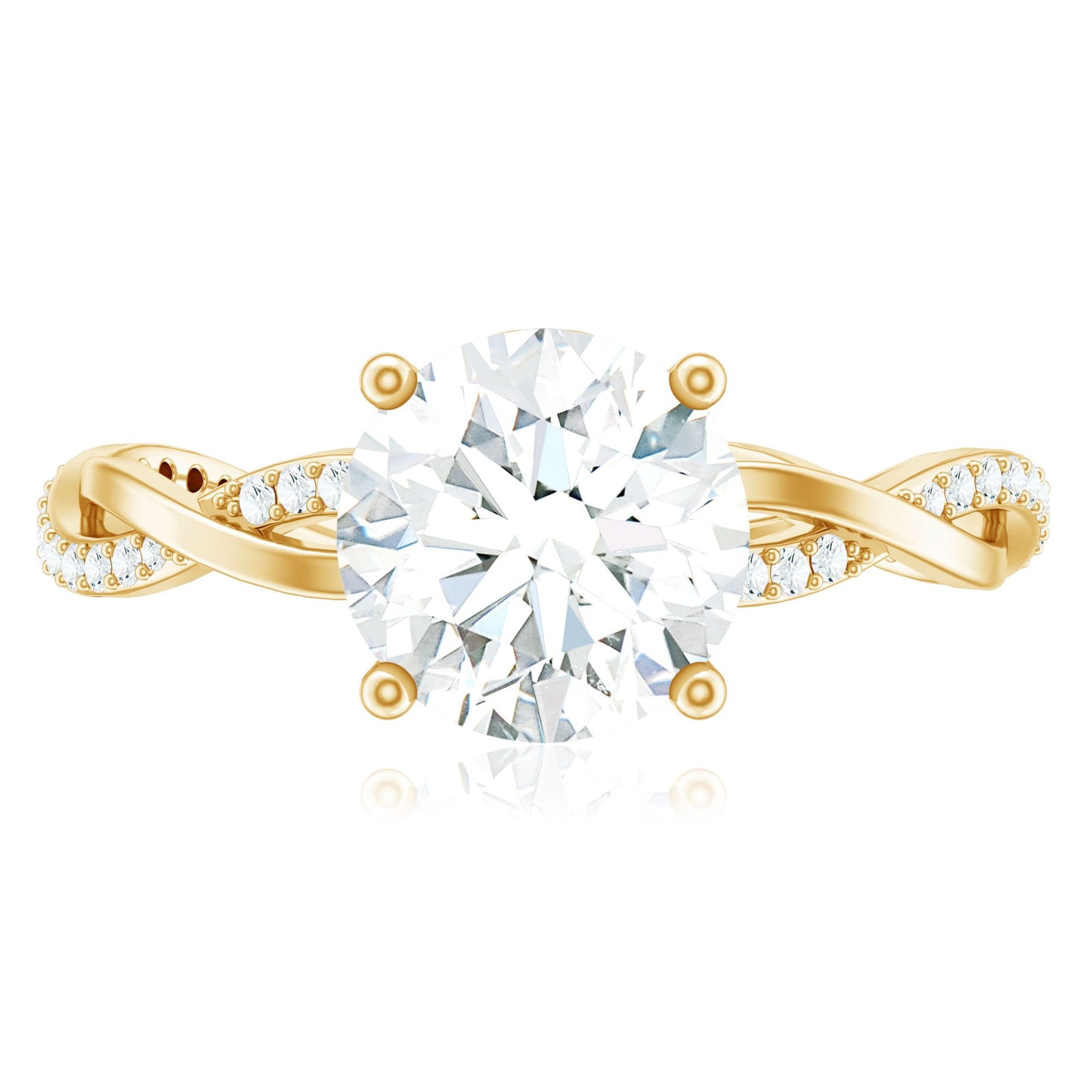 Round Cut Solitaire Moissanite Braided Engagement Ring