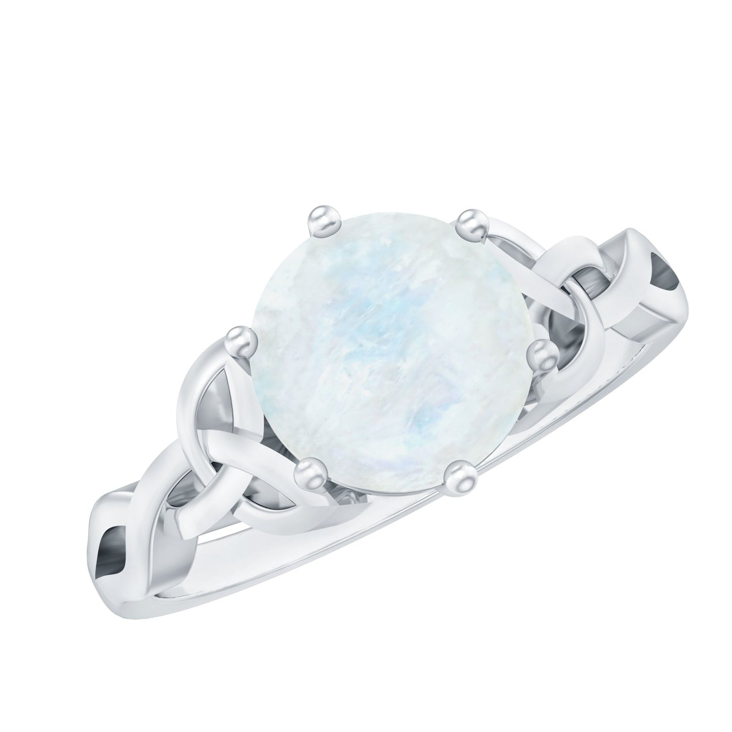 Genuine Moonstone Celtic Engagement Ring for Women